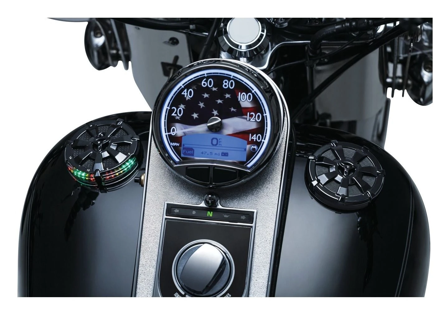 Kuryakyn Alley Cat LED Fuel / Battery Gauge For Harley 1988-2018 4 Kuryakyn Alley Cat LED Fuel / Battery Gauge For Harley 1988-2018 - Image 2