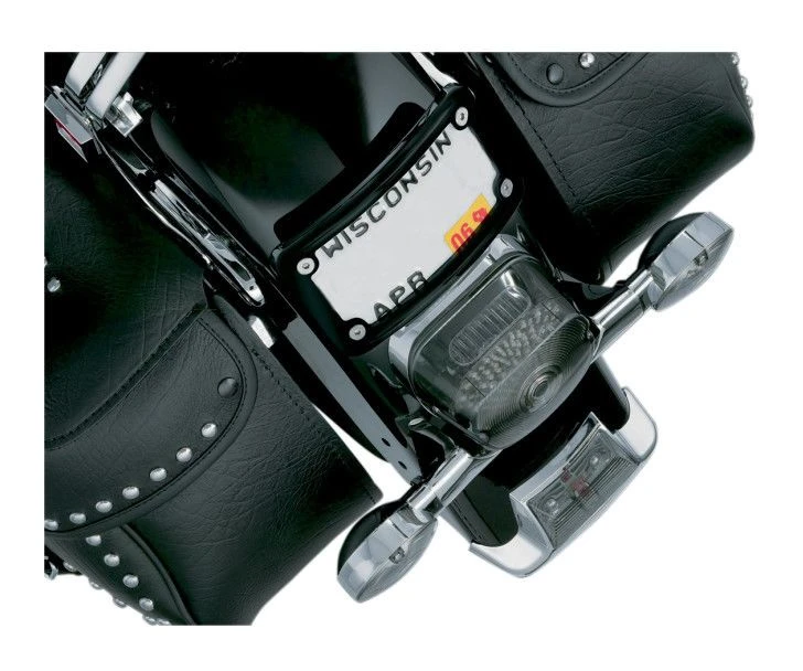 Kuryakyn Curved Laydown License Plate Frame Mount For Harley 5 Kuryakyn Curved Laydown License Plate Frame Mount For Harley - Image 3