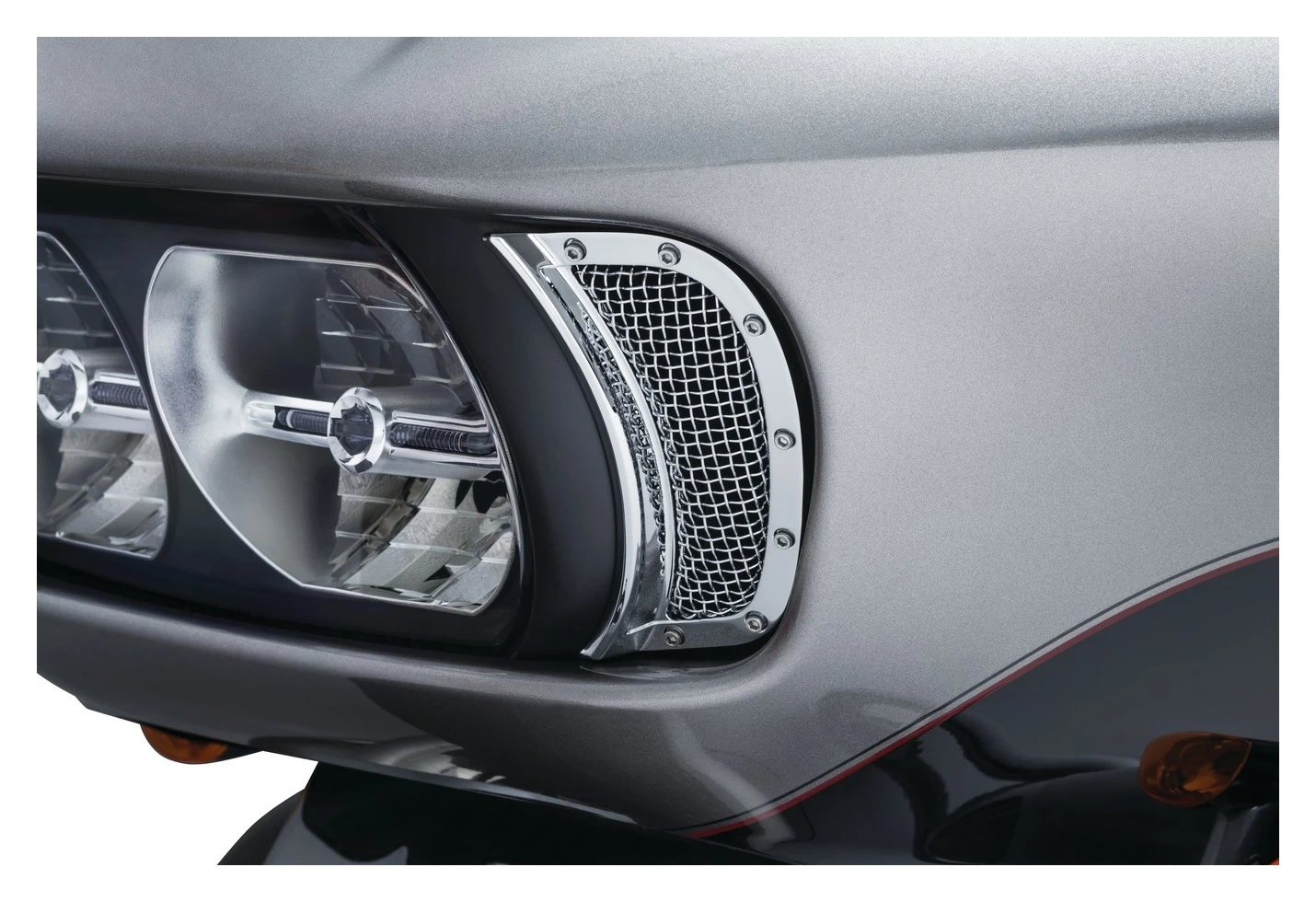 Kuryakyn Mesh Headlight Vent Accents For Harley Road Glide 2015-2022 5 Kuryakyn Mesh Headlight Vent Accents For Harley Road Glide 2015-2022 - Image 3