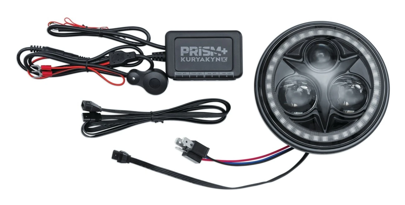 Kuryakyn Orbit Prism+ 5 3/4" LED Bluetooth Color Halo Headlight