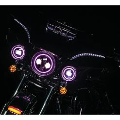 Kuryakyn Orbit Prism+ 7" LED Bluetooth Color Halo Headlight -Kuryakyn Online Store kuryakyn orbit prism7 led bluetooth color halo headlight 9