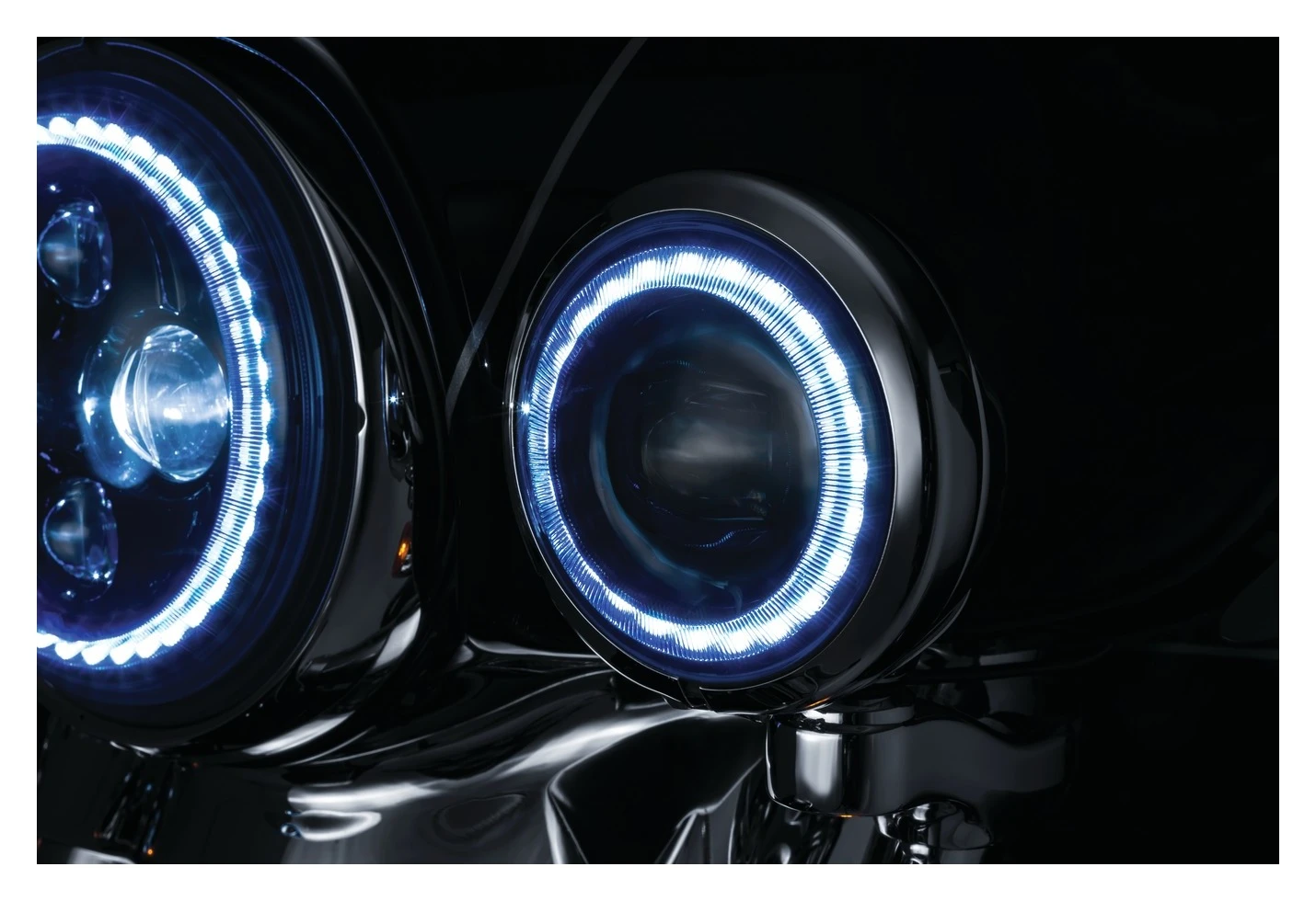 Kuryakyn Orbit Vision 4.5" LED Halo Passing Lamps For Harley 7 Kuryakyn Orbit Vision 4.5" LED Halo Passing Lamps For Harley - Image 5