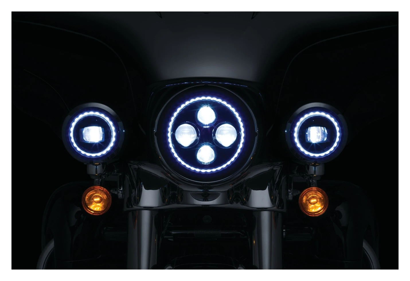 Kuryakyn Orbit Vision 4.5" LED Halo Passing Lamps For Harley 8 Kuryakyn Orbit Vision 4.5" LED Halo Passing Lamps For Harley - Image 6