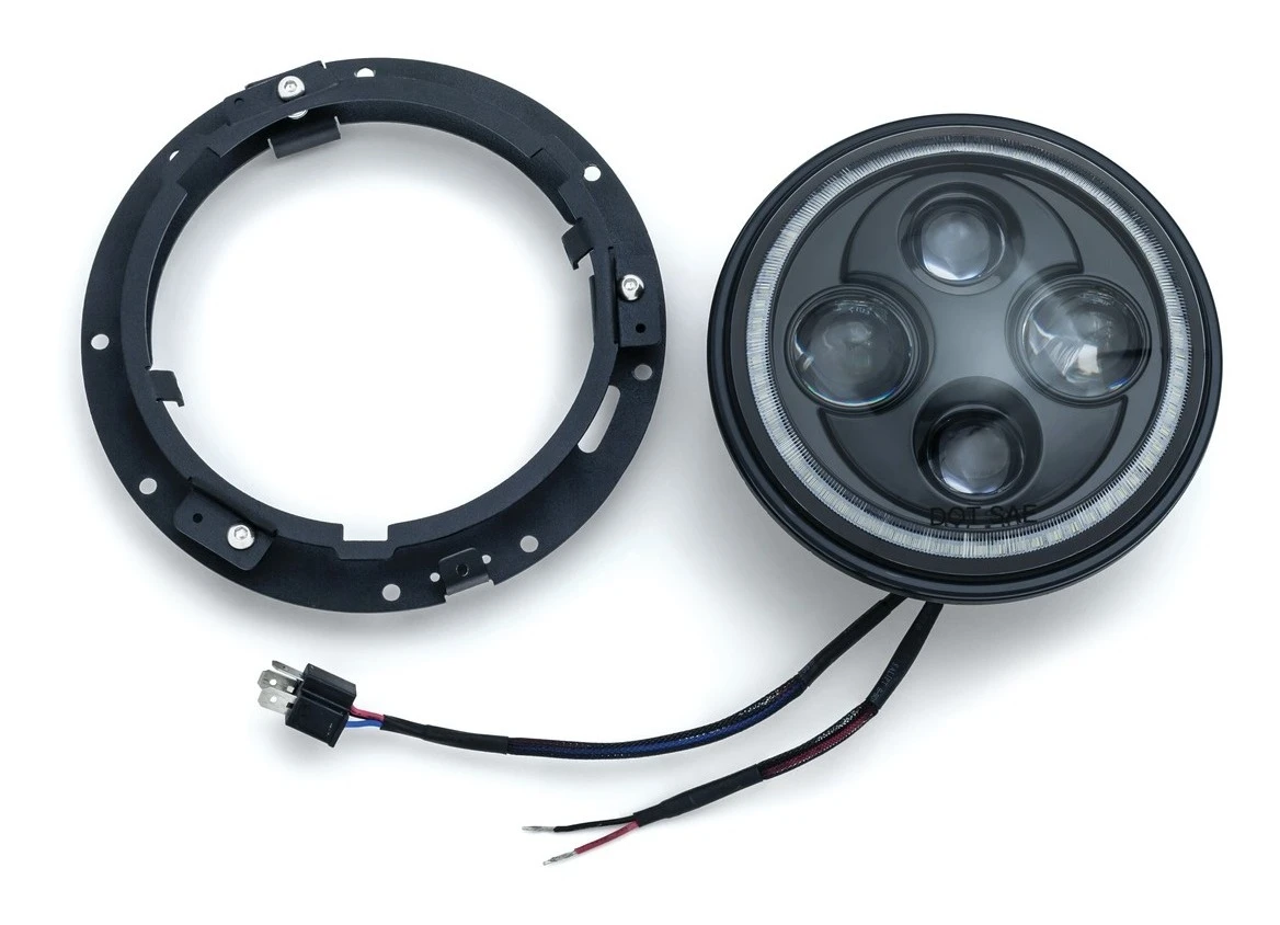 Kuryakyn Orbit Vision 7" LED Halo Headlight For Harley 1991-2022 White / 7" [Previously Installed]