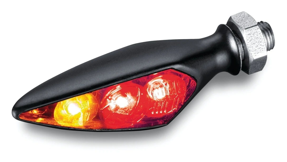 Kuryakyn by Kellermann Mini Micro Rhombus Turn Signal Red Running / Red Brake / Amber Turn LEDs / Rea... [Open Box] - Image 2